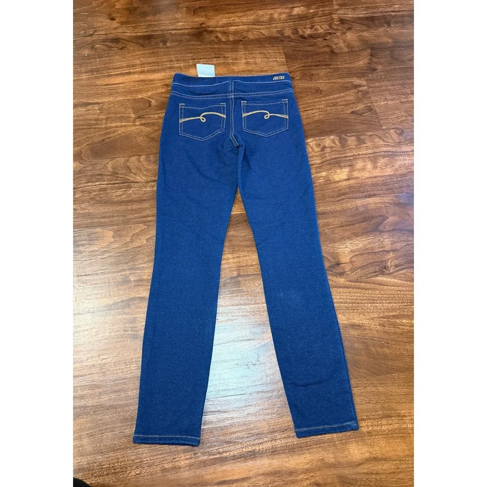 Justice Denim Leggings Girls 12 Slim Blue New Mid Rise Stretch Jeggings